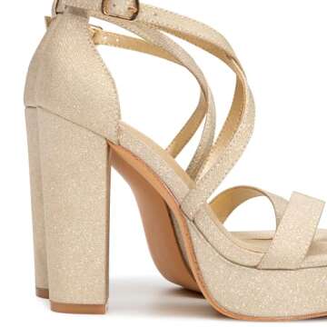 Trary Gold Strappy Platform Heels - Stylish & Comfortable Sandals
