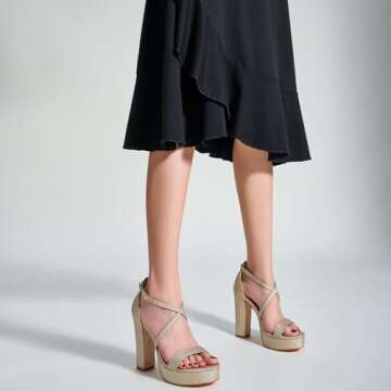 Trary Gold Strappy Platform Heels - Stylish & Comfortable Sandals