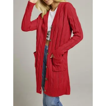 Cozy MEROKEETY Long Sleeve Knit Cardigan for Women