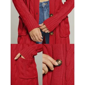 Cozy MEROKEETY Long Sleeve Knit Cardigan for Women