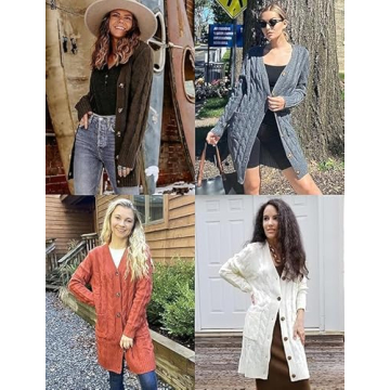 Cozy MEROKEETY Long Sleeve Knit Cardigan for Women