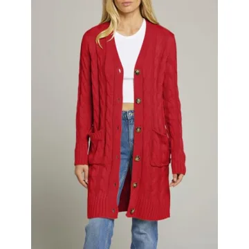 Cozy MEROKEETY Long Sleeve Knit Cardigan for Women