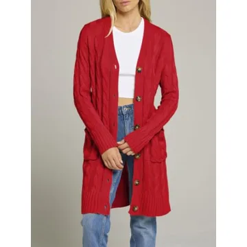 Cozy MEROKEETY Long Sleeve Knit Cardigan for Women