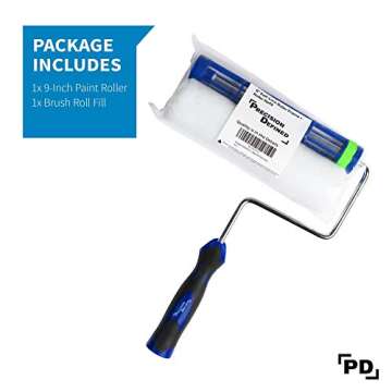 Paint Roller Kit - Paint Roller Self-Lock and Roller Cover Set Precision Defined, with Durable Anti-Fatigue Confortable and Soft Grip Handle - Paint Supplies and Tools for Home Improvent (9-Inch)