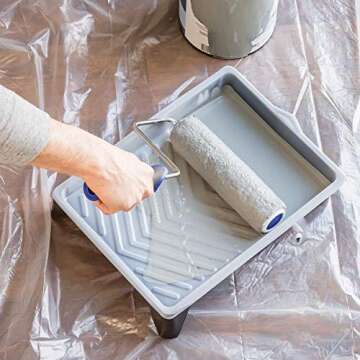 Paint Roller Kit - Paint Roller Self-Lock and Roller Cover Set Precision Defined, with Durable Anti-Fatigue Confortable and Soft Grip Handle - Paint Supplies and Tools for Home Improvent (9-Inch)