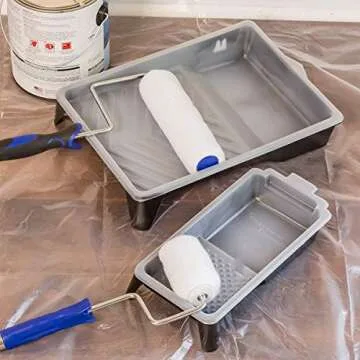 Paint Roller Kit - Paint Roller Self-Lock and Roller Cover Set Precision Defined, with Durable Anti-Fatigue Confortable and Soft Grip Handle - Paint Supplies and Tools for Home Improvent (9-Inch)