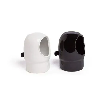 4 oz Hooded Ceramic Bird Feeder in Black or White