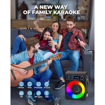 VOSOCO Karaoke Machine - Bluetooth Speaker w/ Microphones