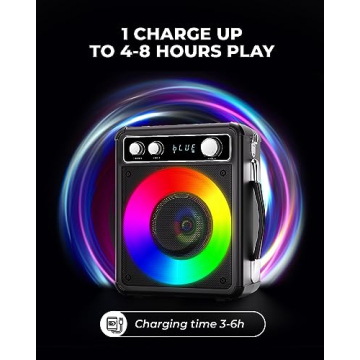 VOSOCO Karaoke Machine - Bluetooth Speaker w/ Microphones