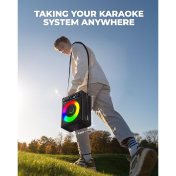 VOSOCO Karaoke Machine - Bluetooth Speaker w/ Microphones