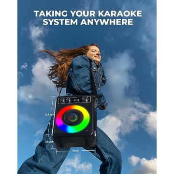 VOSOCO Karaoke Machine - Bluetooth Speaker w/ Microphones