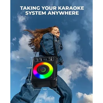 VOSOCO Karaoke Machine - Bluetooth Speaker w/ Microphones