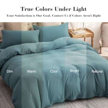 PURE ERA Jersey Knit Duvet Cover Set 100% T-Shirt Cotton Super Soft Comfy 3pc Bedding Set with Zipper Closure (Solid Cerulean Blue, Queen)