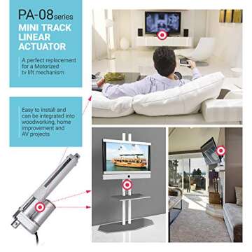 PROGRESSIVE AUTOMATIONS 12V Mini Track Linear Electric Actuator – Reliable 50 lbs Lift for Robotic...