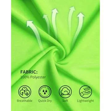 QBK 2T to Youth Neon Shirt Kids UPF 50+ Dry Fit Athletic Short Sleeve T Shirts for Boys and Girls (Green-3T)