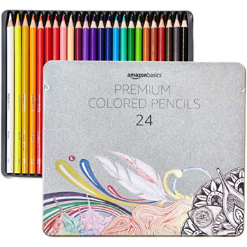 Premium Colored Pencils 24 Count - Amazon Basics