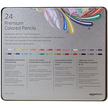 Premium Colored Pencils 24 Count - Amazon Basics