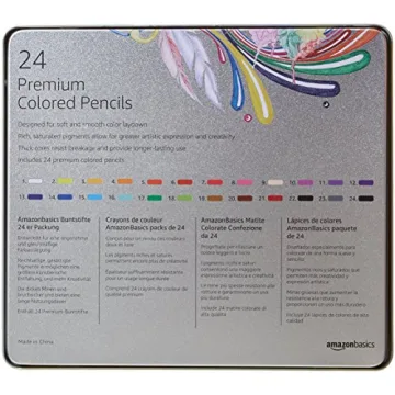 Premium Colored Pencils 24 Count - Amazon Basics