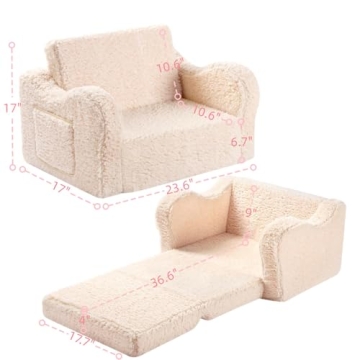 MOMCAYWEX Kids Couch - Toddler Soft Sherpa Chair