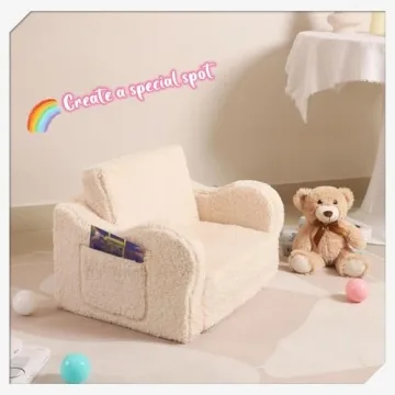 MOMCAYWEX Kids Couch - Toddler Soft Sherpa Chair