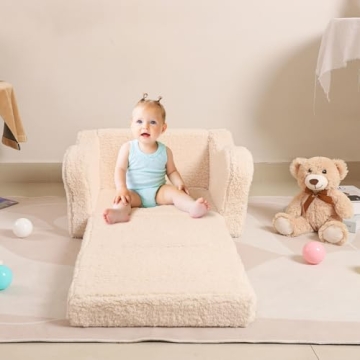 MOMCAYWEX Kids Couch - Toddler Soft Sherpa Chair