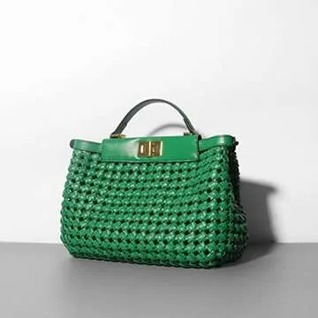 MKJHNBHQ Fashion Women's Woven Wallet Handbag Eco-Friendly Beach Tote