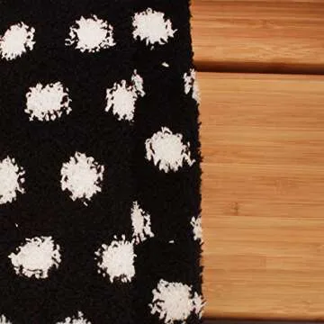 BambooMN Fuzzy Knee High Polka Dots Socks for Women