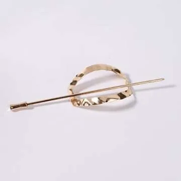 Sttiafay Vintage Geometric Gold Oval Metal Hair Cuff Pin Barrette Circle Clip Accessories for Women and Girls