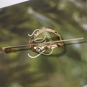 Sttiafay Vintage Geometric Gold Oval Metal Hair Cuff Pin Barrette Circle Clip Accessories for Women and Girls