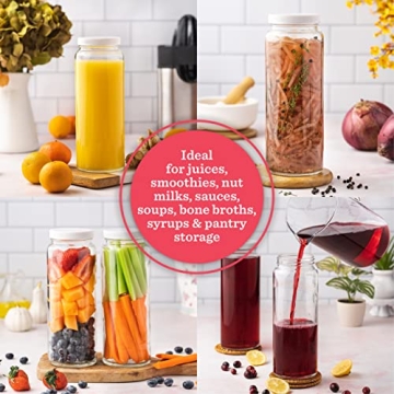 All About Juicing Glass Bottles Set - 32 oz, 4 Pack