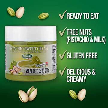 SICANIA - Premium Pistachio Cream, 7.05 oz (200g) - Authentic Italian, Gluten-Free, Non-GMO - Gourme...