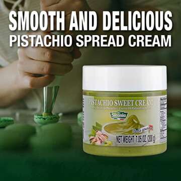 SICANIA - Premium Pistachio Cream, 7.05 oz (200g) - Authentic Italian, Gluten-Free, Non-GMO - Gourmet Spread for Desserts, Pastries, Dubai Pistachio Chocolate Bar & More