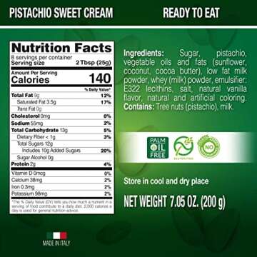 SICANIA - Premium Pistachio Cream, 7.05 oz (200g) - Authentic Italian, Gluten-Free, Non-GMO - Gourmet Spread for Desserts, Pastries, Dubai Pistachio Chocolate Bar & More