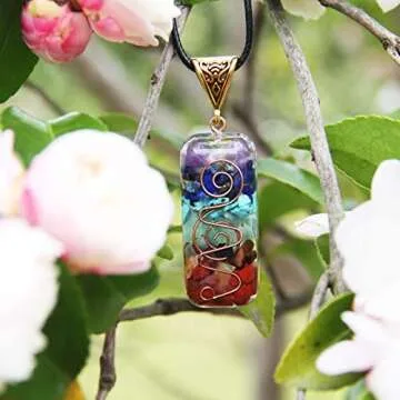 Orgone Pendant 7 Chakra Stones Necklace for Stress Relief