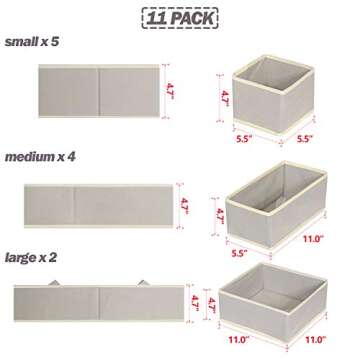 DIOMMELL Foldable Cloth Storage Box Closet Dresser Drawer Organizer Fabric Baskets Bins Containers D...