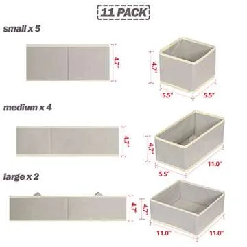 DIOMMELL Foldable Cloth Storage Box Closet Dresser Drawer Organizer Fabric Baskets Bins Containers D...