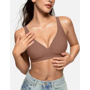 OEAK Women's Deep V Comfortable Supportive Bras for Everyday Wear
