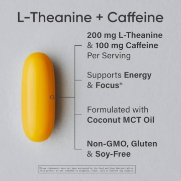 L-Theanine & Caffeine Softgels for Focused Energy & Relaxation