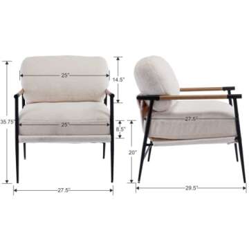 Ya-Home Mid-Century Accent Chair - Stylish & Comfy Lounge Chair