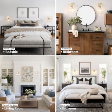 Shenmoyl Vintage Brass Adjustable Wall Sconces with Tulip Glass