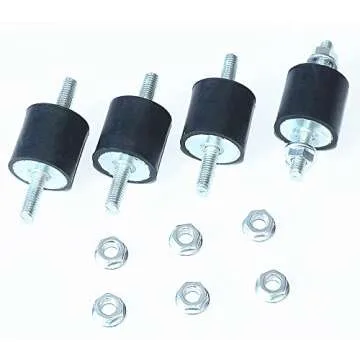 4pcs 25 x 25mm Rubber Mounts Rubber Vibration Isolator Mounts Shock Absorber with M6 x 19mm Studs Vibration Isolators