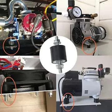 4pcs 25 x 25mm Rubber Mounts Rubber Vibration Isolator Mounts Shock Absorber with M6 x 19mm Studs Vibration Isolators