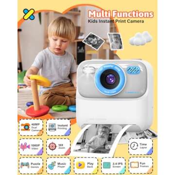 Mgaolo Kids Camera Instant Print Photo,Children Digital Camera Toys Gift with HD Video for Girls Boy...