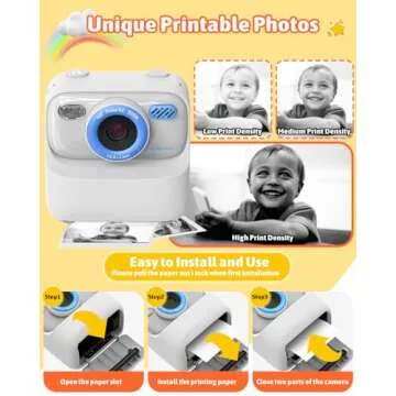 Mgaolo Kids Camera Instant Print Photo,Children Digital Camera Toys Gift with HD Video for Girls Boys 3-12 Age,Chritmas Birthday Festival Present for 3 4 5 6 7 8 9 Year Old Child (White)