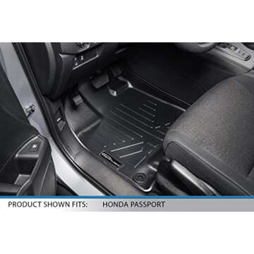 SMARTLINER Custom Fit Floor Mats 2 Rows and Cargo Liner Behind 2nd Row Set Black Compatible with 201...