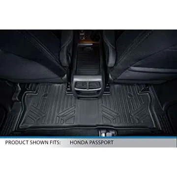 SMARTLINER Custom Fit Floor Mats 2 Rows and Cargo Liner Behind 2nd Row Set Black Compatible with 2019-2025 Honda Passport