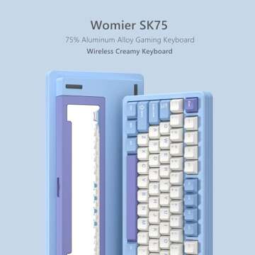 Womier SK75 75% Keyboard with Full Aluminum Wireless Mechanical Gaming Keyboard, VIA Custom Pre-lube...