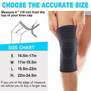 Double Couple Knee Compression Sleeve for Men and Women Knee Brace Support for Running Jogging Weigh...