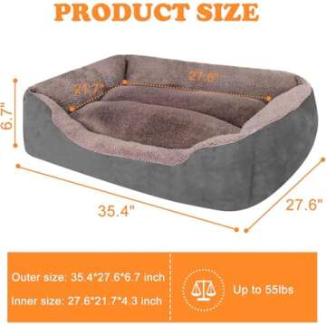 PUPPBUDD Calming Dog Bed Faux Fur Pet Bed Self-Warming Donut Cuddler, Comfortable Round Plush Dog Be...