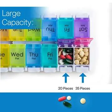 RMS Pill Organizer for Medications - Weekly and Daily Planner